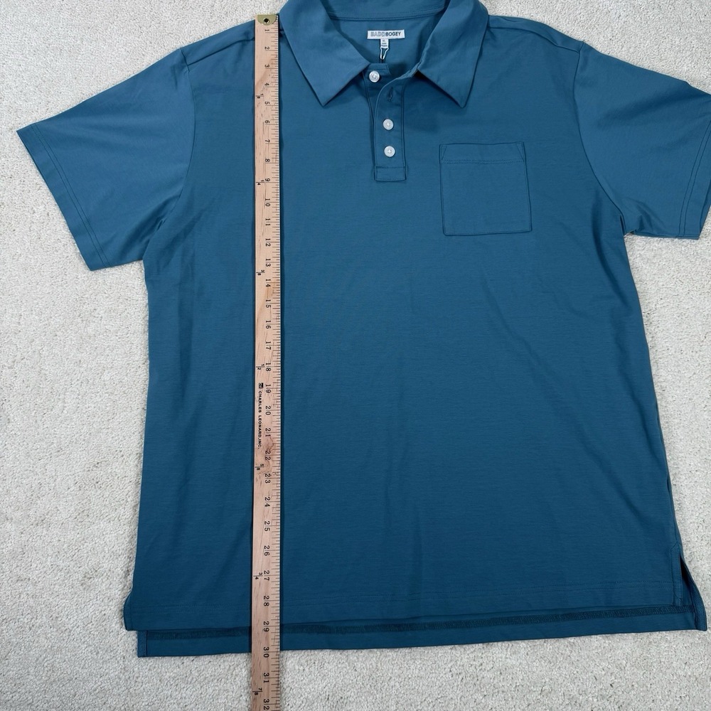 Men's Badd Bogey Golf Polo Blue NWT XL Pima‎ Cotton Spandex Blend - Picture 7 of 7